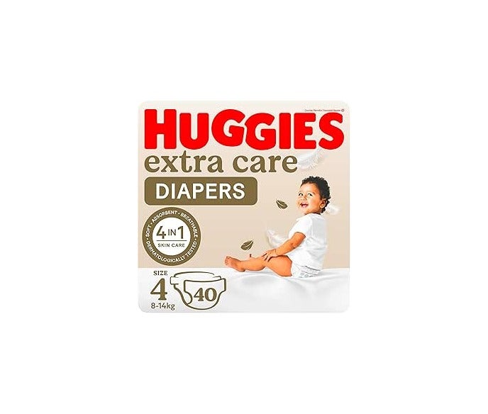 هاجيز إكسترا كير حفاضات عبوة توفير مقاس 4 - 40 حفاضة