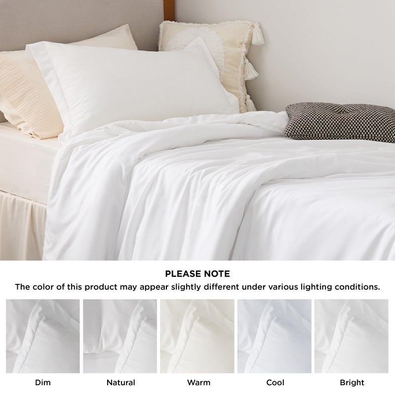 Bedsure Duvet Cover Twin/Twin XL Size - Soft Double Brushed Bedding Set for Kids & Adults, Zipper Closure, 2 Pieces, Includes 1 Duvet Cover (68"x90") & 1 Pillow Sham, NO Comforter, White - Image 5