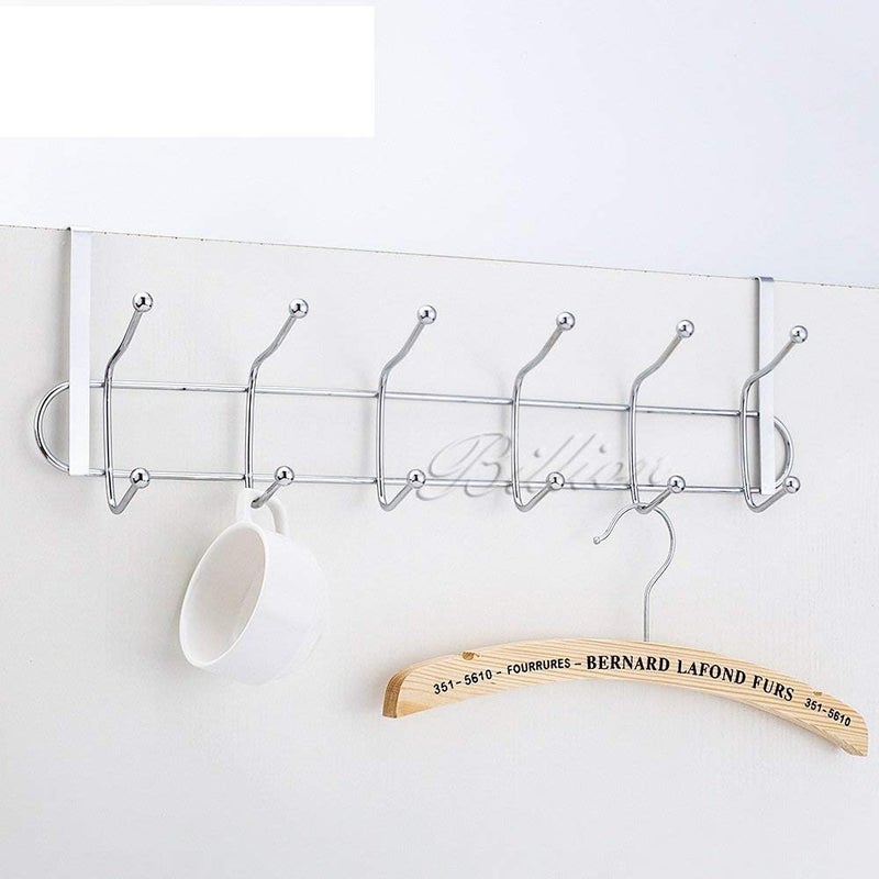 HOME CUBE Metal Chrome Finish Multifunctional Door Hook OrganiserWall Hook Hanger suitable for Room Kitchen Bathroom Silver Pack of 1 - Image 4