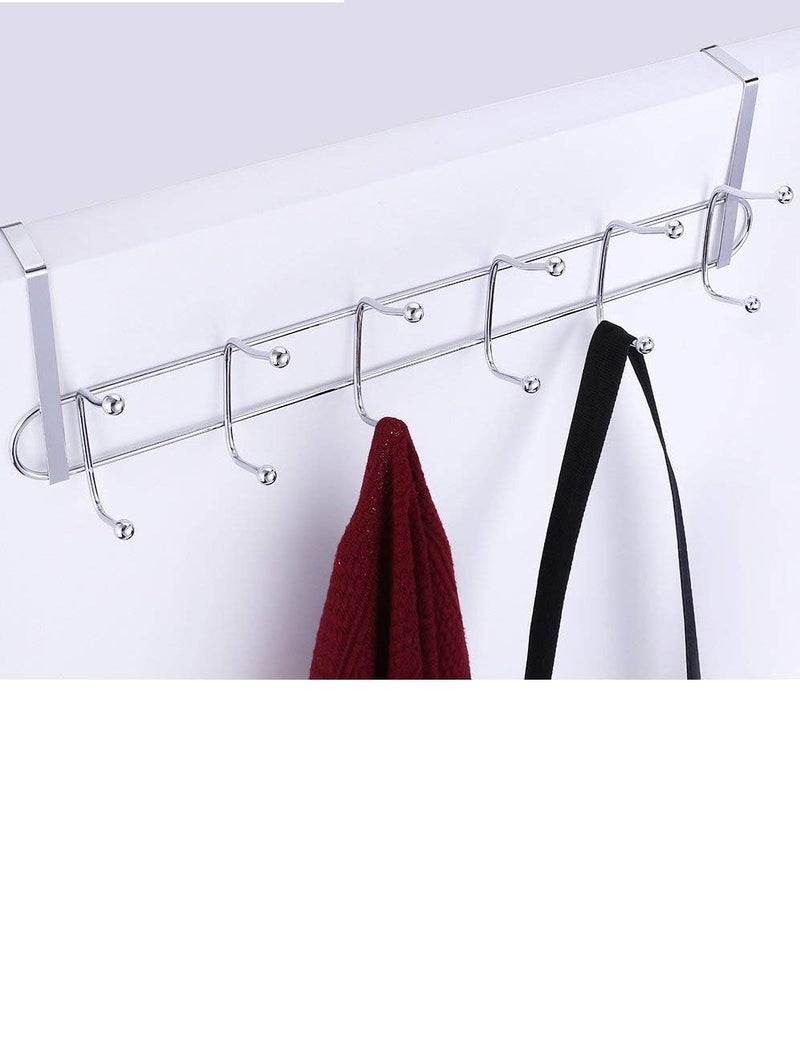 HOME CUBE Metal Chrome Finish Multifunctional Door Hook OrganiserWall Hook Hanger suitable for Room Kitchen Bathroom Silver Pack of 1 - Image 3