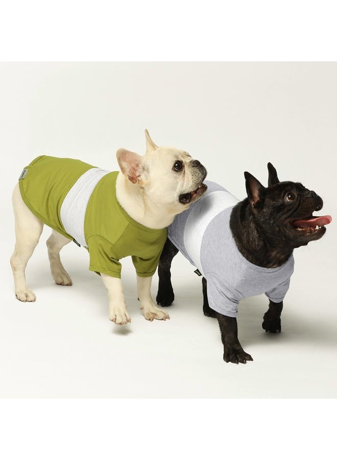 Fitwarm 3 Pack Color Block Striped Dog Shirt, Summer Dog Clothes for Small Dogs, Breathable Lightweight Pet Tshirt with Sleeves, Cat Outfit, Oliver Green, Grey, Black, XXL - Image 3