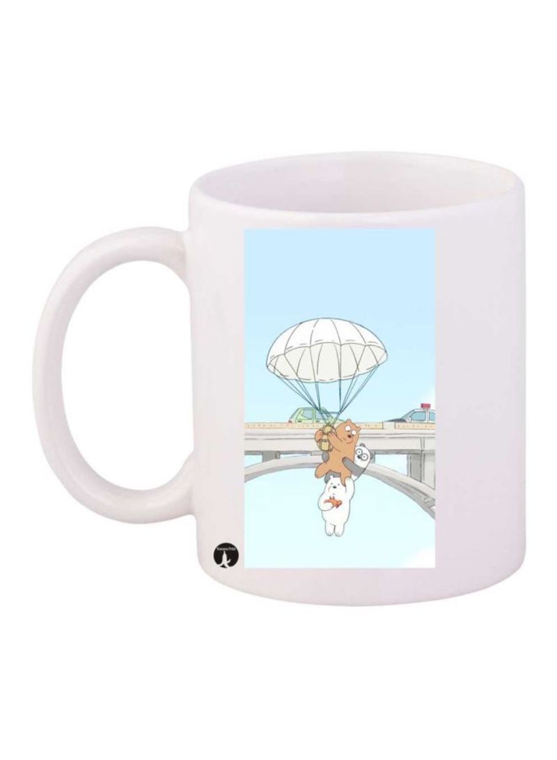 We Bare Bears Printed Mug White/Blue/Black Standard Size