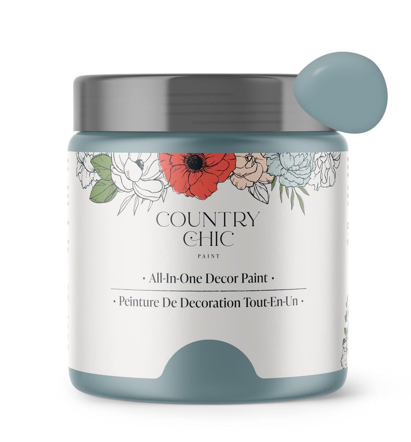 Country Chic Paint Country Chic All-in-One Chalk Paint for Furniture, Cabinets, Home Decor, Eco-Friendly, Matte Finish, Built-In Primer & Top Coat for Wood, Metal - Nightfall (Blue) - Pint 16 oz (475 ml) - Image 1