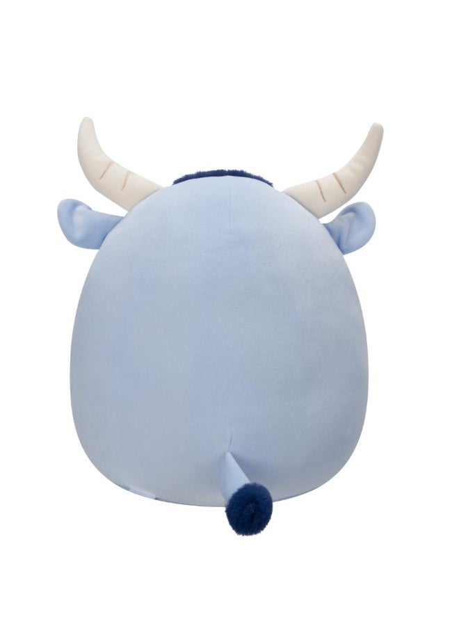 Squishmallows SQCR - دمية قماشية متوسطة (12" سكويشمالو) (تورو - بقرة هايلاند زرقاء مع بطن ز fuzzy أزرق)  - Image 5