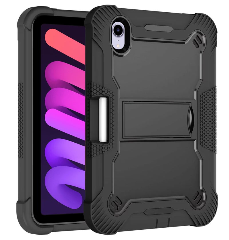 TGK Slim Heavy Duty Shockproof Protection Kickstand Hybrid Case Cover for iPad mini 6th Gen 8.3 inch 2021 Black - Image 1