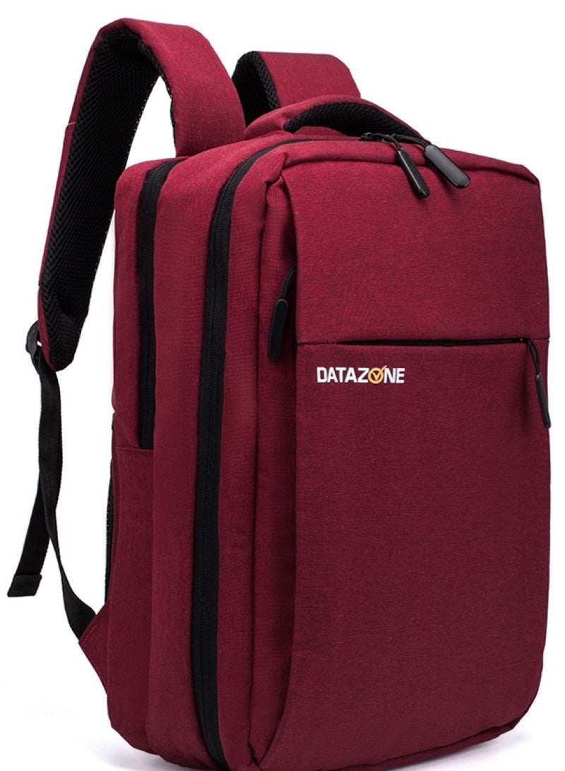 داتا زون شنطة لابتوب مقاس 16 بوصة لون أحمر مضادة للسرقة حقيبة لابتوب للظهر بتصميم عصري ومريح - Image 1