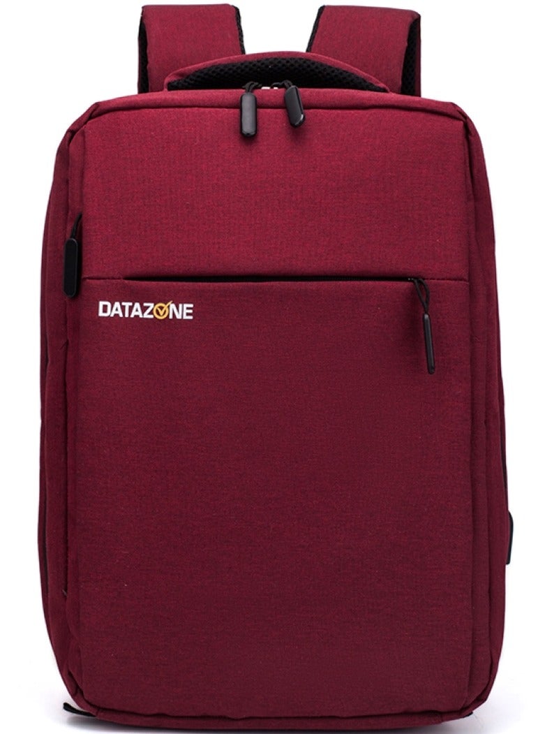 داتا زون شنطة لابتوب مقاس 16 بوصة لون أحمر مضادة للسرقة حقيبة لابتوب للظهر بتصميم عصري ومريح - Image 2