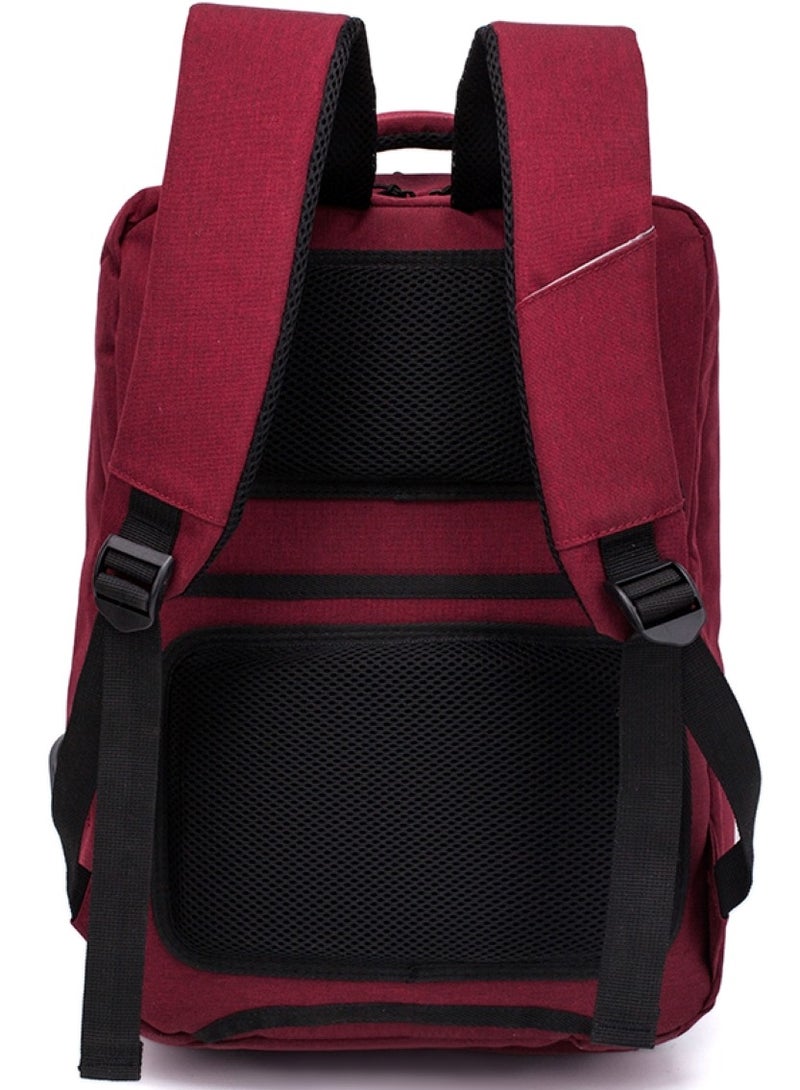 داتا زون شنطة لابتوب مقاس 16 بوصة لون أحمر مضادة للسرقة حقيبة لابتوب للظهر بتصميم عصري ومريح - Image 3