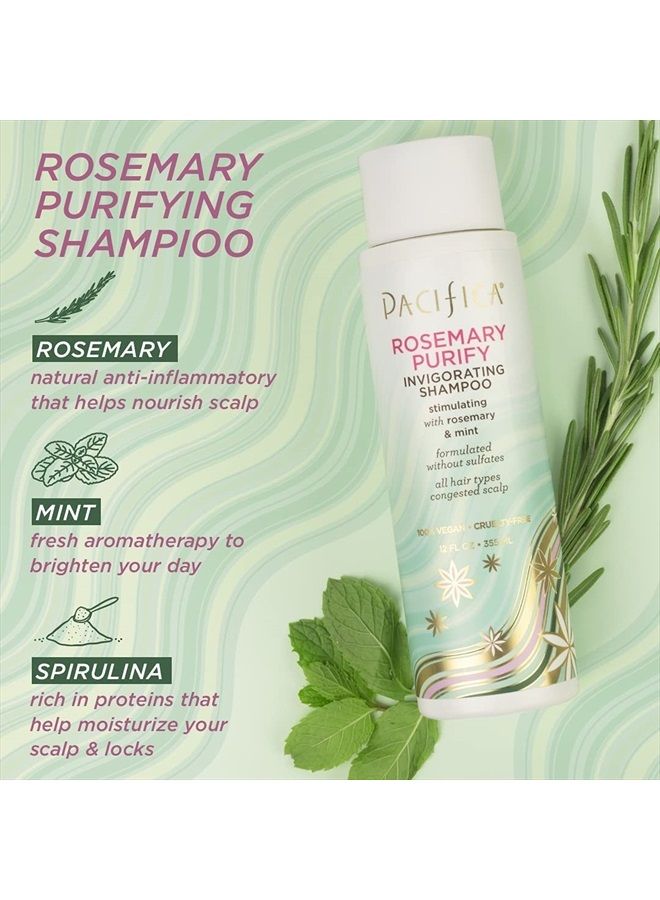 Pacifica Beauty, Rosemary Purify Invigorating Shampoo + Conditioner Set, Detox Scalp and Hair from Product Buildup & Excess Oil, Vegan & Cruelty Free, Sulfate + Silicone Free (Packaging May Vary) - Image 4