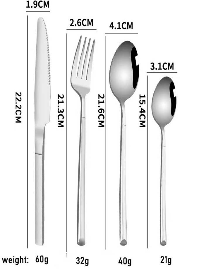 kayan home 24-Piece Stainless Steel Dinnerware Set | Includes Storage Box and Cleaning Cloth | Ideal for Home, Outdoors, and Gifts - Image 5