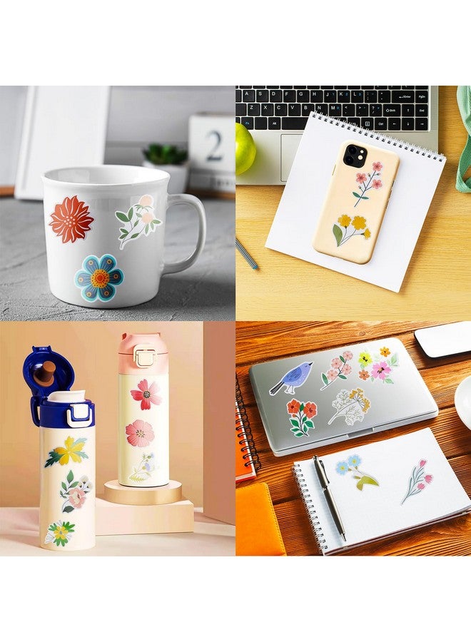 كليڤر بلاي مجموعة من 100 ملصق زهور، هدايا حفلات الزهور، ديكورات أعياد الميلاد - Image 5