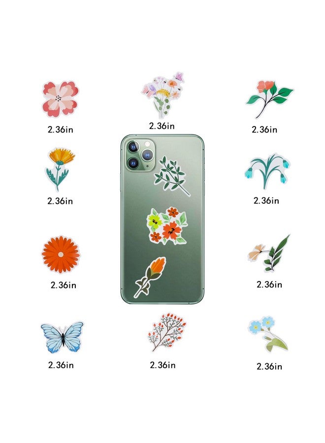 كليڤر بلاي مجموعة من 100 ملصق زهور، هدايا حفلات الزهور، ديكورات أعياد الميلاد - Image 4