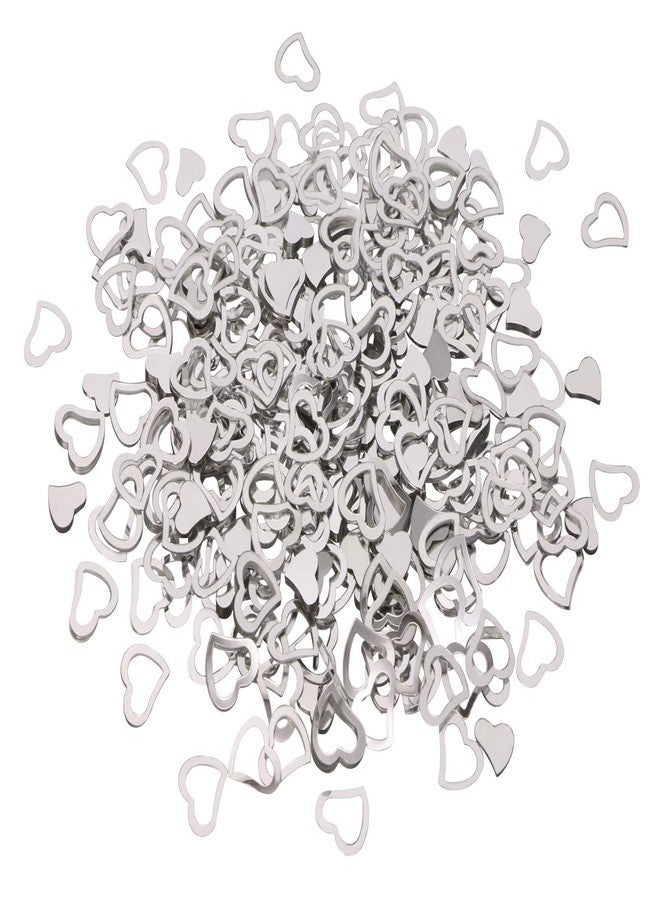 ONLYKXY 1200Pcs Love Heart Shaped Confetti, Table Wedding Decoration, Glitter Confetti for Wedding Party (Silver) - Image 1