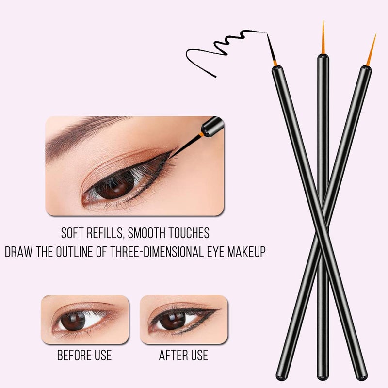 KINGMAS 100 Pack Eyeliner Brush, Disposable Ultra-fine Point Eyeliner Applicator Cosmetic Eye Wands Eye Liner Makeup Tool - Image 2