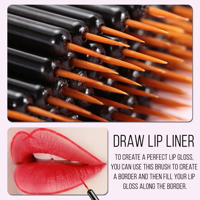 KINGMAS 100 Pack Eyeliner Brush, Disposable Ultra-fine Point Eyeliner Applicator Cosmetic Eye Wands Eye Liner Makeup Tool - Image 5