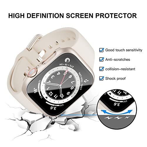 BHARVEST 10 Pack Case for Apple Watch SE (2nd) Series 6/SE/5/4 44mm with Tempered Glass Screen Protector, Stylish Matte Frosted Design Scratch Resistant Hard PC Bumper Cover - Image 2