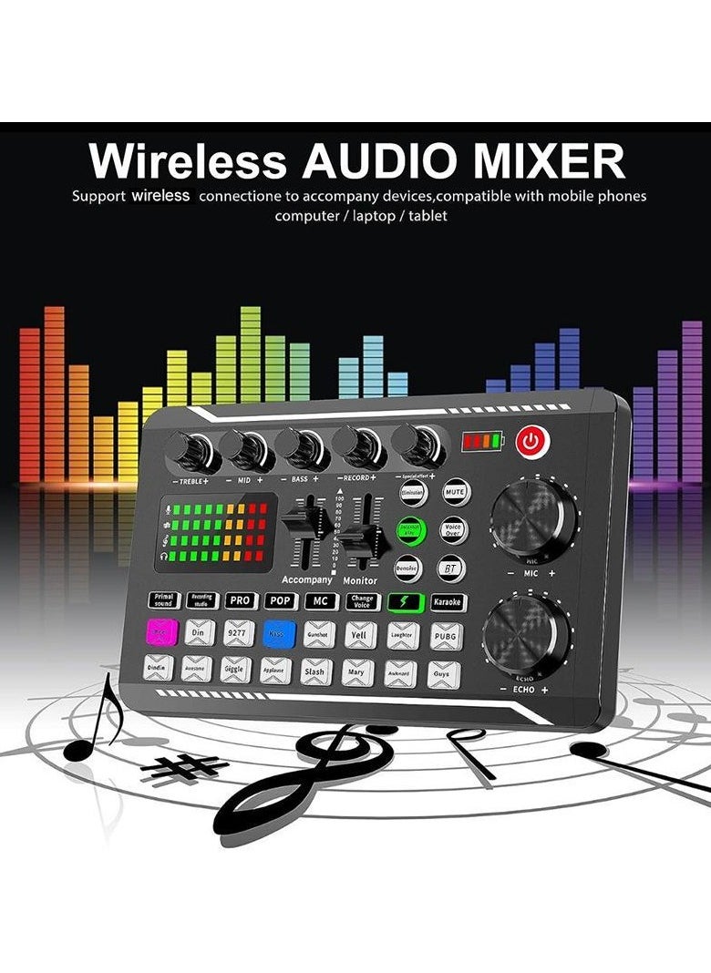 Professional Audio Mixer, SINWE Live Sound Card and Audio Interface with DJ Mixer Effects and Voice Changer,Podcast Production Studio Equipment, Prefect for Streaming/Podcasting/Gaming