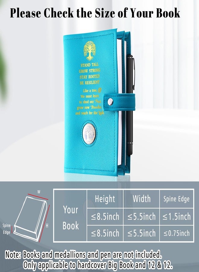 LParkin Premium AA Big Book Cover with Secure Coin Pocket - Durable PU Leather Double AA Book Cover for Big Book and 12 Steps & 12 Traditions - Green Like a Tree - Image 4