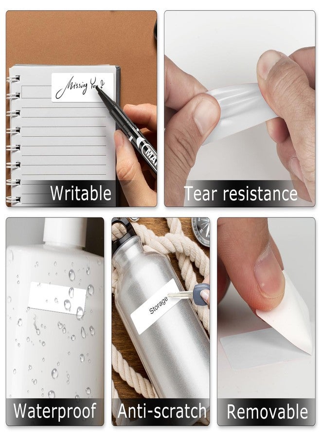 YIKIADA White Color Coding Labels 1 × 2 Inches Self-Adhesive Vinyl Rectangle Stickers Waterproof Name Tags Removable Roll for Office School Home 500 PCS - Image 3