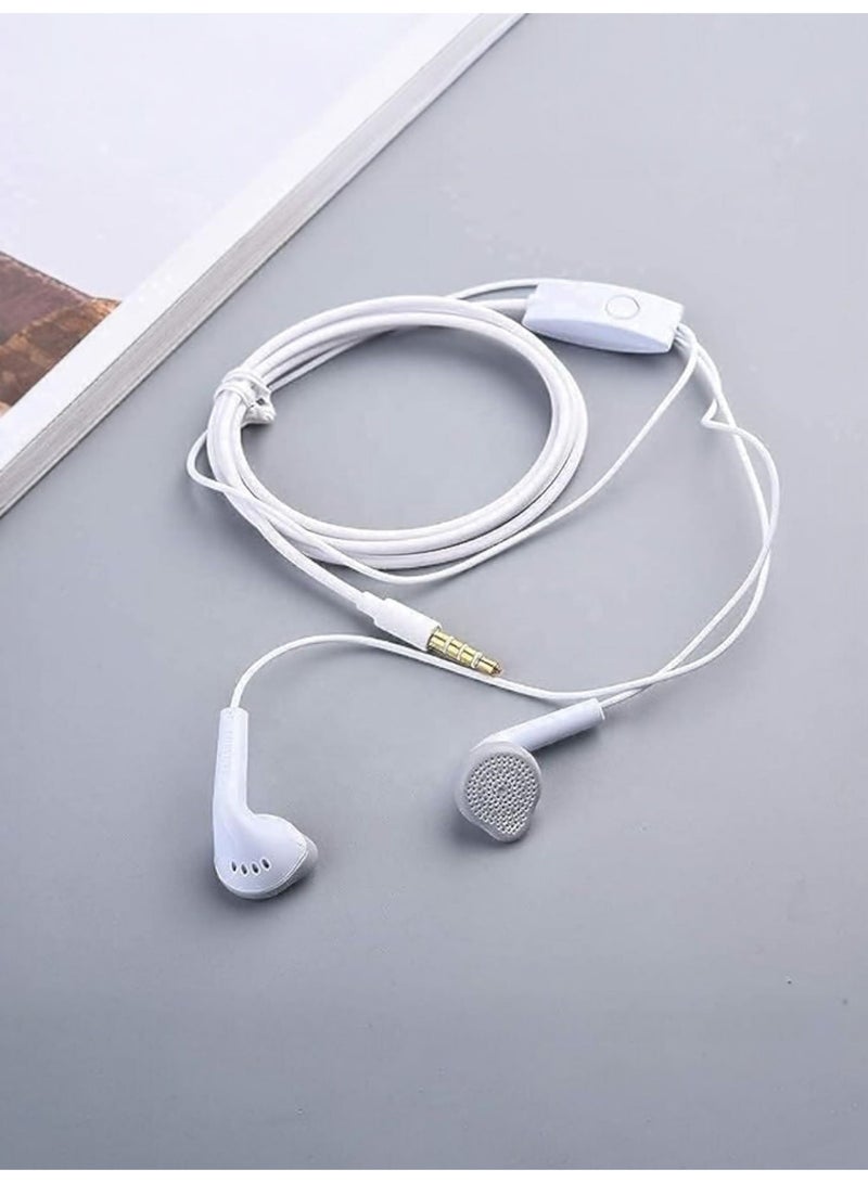 J8 Wired Earphones with Microphone and 3.5mm Jack - White - Image 1