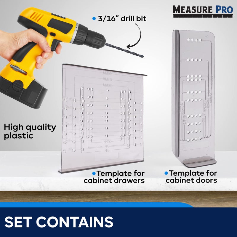 MeasurePro Cabinet Door & Drawer Hardware Installation Template Kit Made in The USA - Image 2
