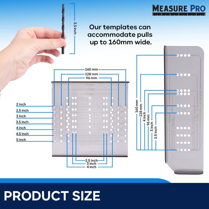 MeasurePro Cabinet Door & Drawer Hardware Installation Template Kit Made in The USA - Image 5