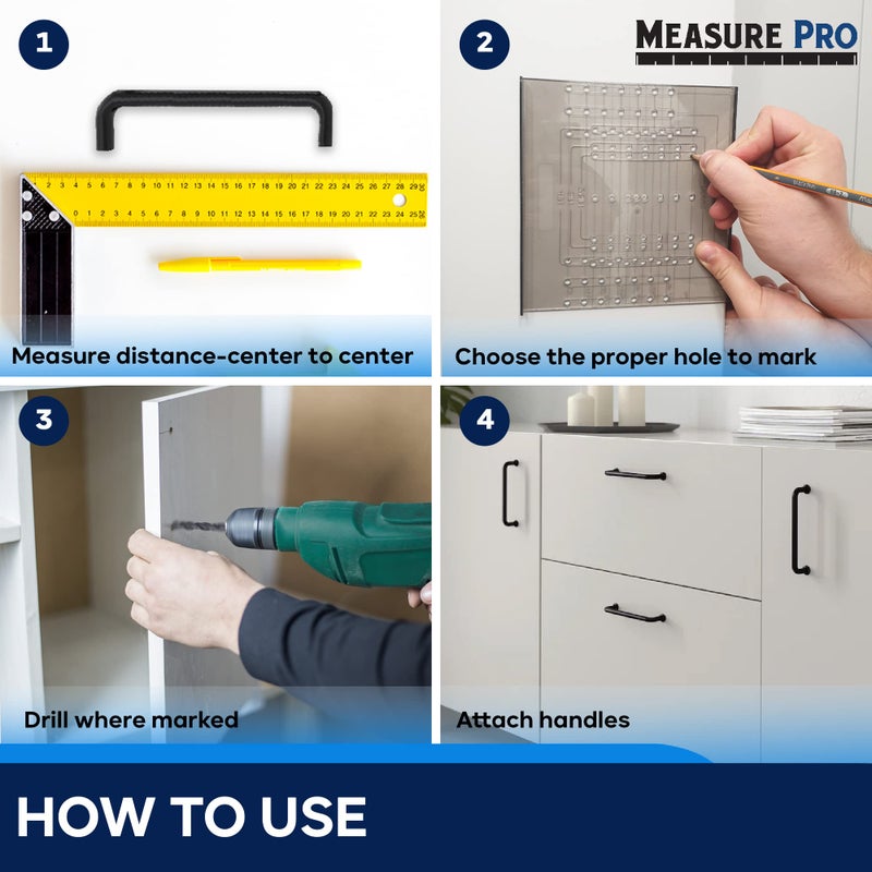 MeasurePro Cabinet Door & Drawer Hardware Installation Template Kit Made in The USA - Image 3