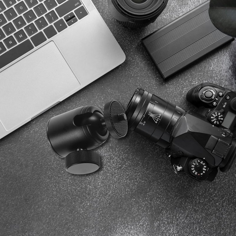 Ball Head Tripod Mount Adapter Clamp for DSLR Camera and Smartphone, 360° Rotatable Mini Camera Bracket with Light Stand Compatibility for Live Streaming and Photography - Image 5