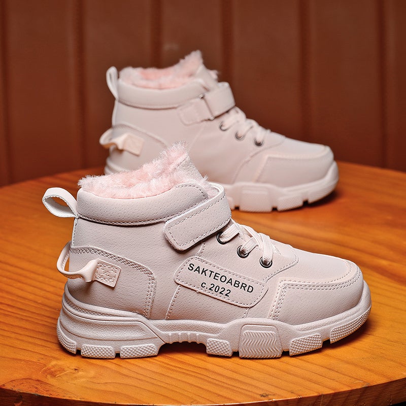 Boys' Shoes 2023 Winter New Cuhk Children'S Sneaker Men'S Bao Plus Velvet Cotton Shoes Girls Winter Shoes Big Cotton - Image 1