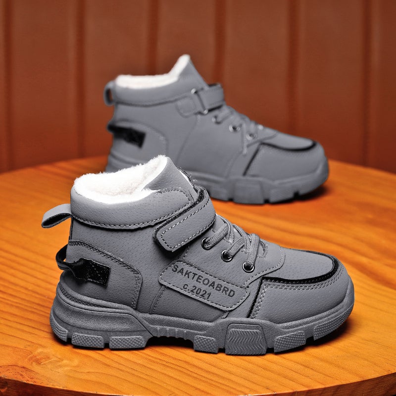Boys' Shoes 2023 Winter New Cuhk Children'S Sneaker Men'S Bao Plus Velvet Cotton Shoes Girls Winter Shoes Big Cotton - Image 3