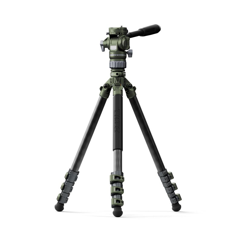 Tilta Forest Green Carbon Fiber Camera Tripod with Fluid Head 3Stage Legs 5KG Max Load ARCA Receiver 160CM Travel Green - Image 2