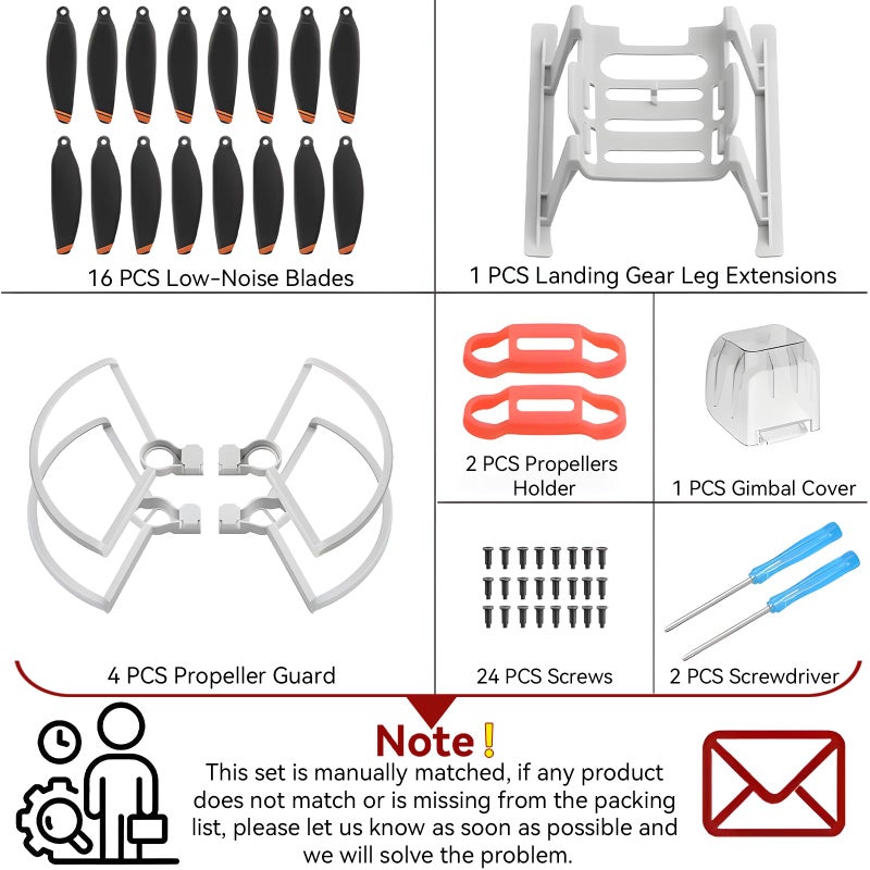 Generic Craznick Propellers for DJI Mini 4K/Mini 2 SE/Mini SE/Mini 2 Blades Protectors Landing Gear Legs Extensions Propeller Holder Strap Gimbal Cover for DJI Mavic Mini 2 SE 4K Drone Accessories Set  - Image 2