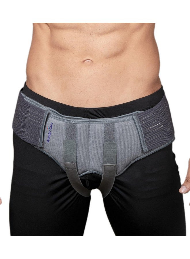 Wonder Care Wonder Care Hernia Support Truss Polyester Brace Belt For Single/Double Inguinal Pain Relief With Two Removable Compression Pads For Men Size- (Xl: 40"-46")  - Image 1