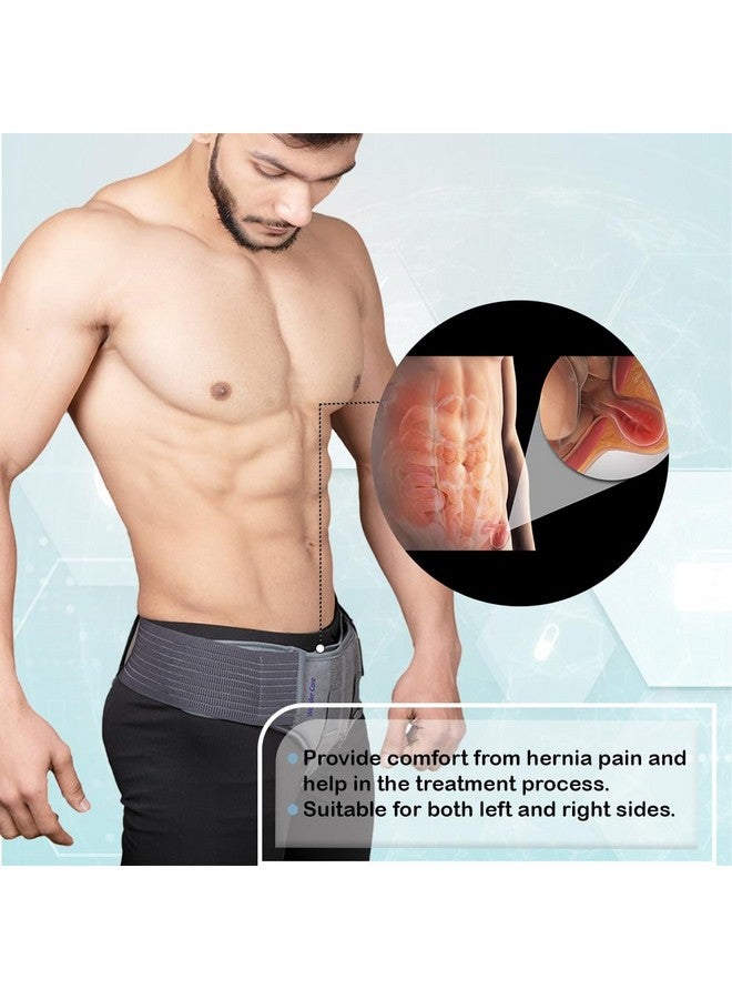 Wonder Care Wonder Care Hernia Support Truss Polyester Brace Belt For Single/Double Inguinal Pain Relief With Two Removable Compression Pads For Men Size- (Xl: 40"-46")  - Image 3