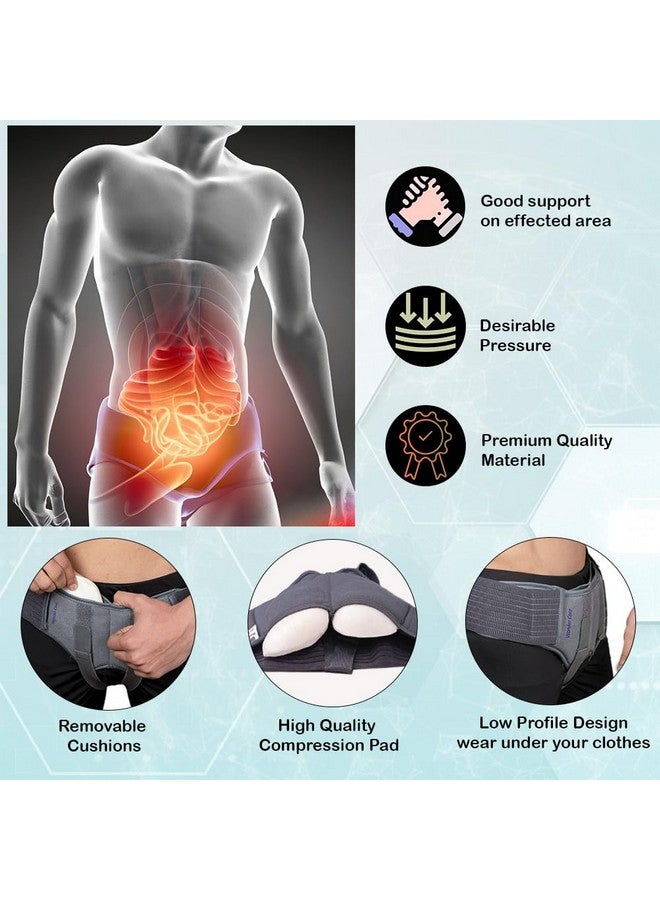 Wonder Care Wonder Care Hernia Support Truss Polyester Brace Belt For Single/Double Inguinal Pain Relief With Two Removable Compression Pads For Men Size- (Xl: 40"-46")  - Image 5