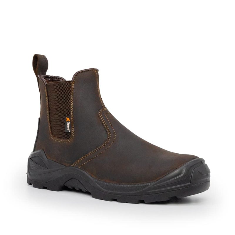 Xpert - Defiant S3 Safety Dealer Boots. Pull On Chelsea Steel Toe Cap Shoes, Comfortable and Water Resistant Work Boots for Men with Midsole Design for Safety and Ankle Support, Brown, 39.5 EU - Image 2