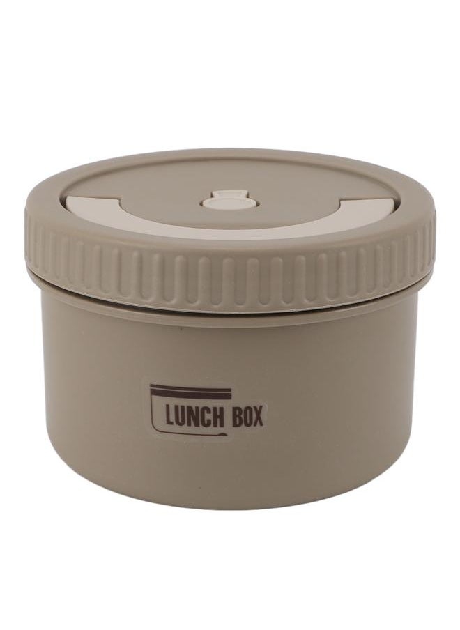 Thoraya Bento Box Round 600ml Lunch Container Stainless Steel Tight Sealing Leakage Proof Insulated Portable Food Storage Container Dark Brown  - Image 1