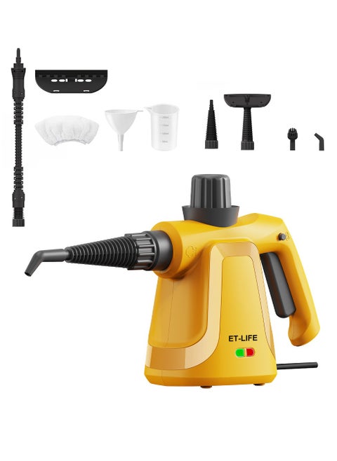 Handheld Steam Cleaner, 1000W Steamer for Cleaning, Multipurpose Portable Steam Cleaners for Home Use with Safety Lock and 9 Accessory Kit to Remove Grime, Grease and More, Save Time and Effort