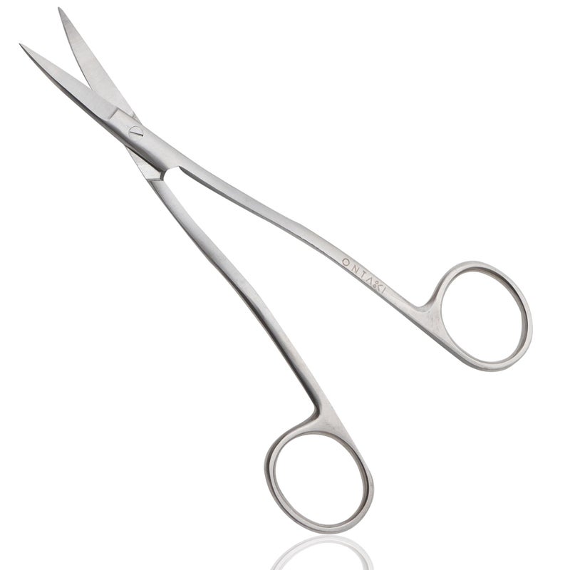 Ontaki Dual Bent Machine Embroidery Scissors - 6.5" Premium German Steel Applique Fabric Angled Handle Curved Razor-Sharp Small Tip Optimal Precision Stitches - Duckbill Scissors for Embroidery - Image 1