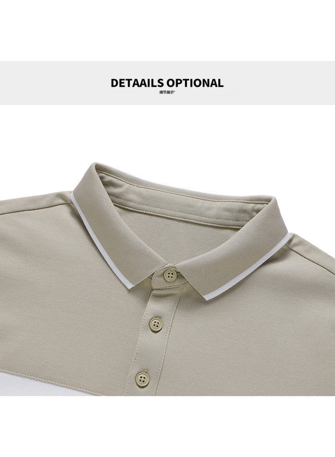 FOLUNSI Summer Thin Color-blocked Collar Men's Short-sleeve Casual Polo Shirt Comfortable Breathable Men's Top - Image 3