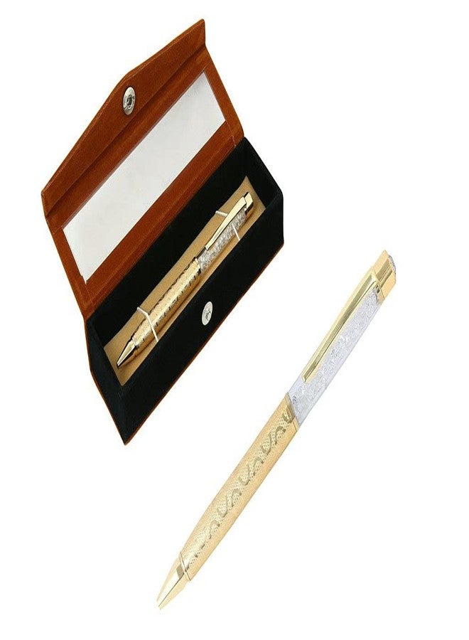 RELBEES Gold Plated Ball Point Pen For Valentine gift for boyfriend boys,husband,boy friend/christmas/new year/Diwali/corporate/birthday/anniversary/return Gift/Rakhi Gift For brother men/boys - Image 1