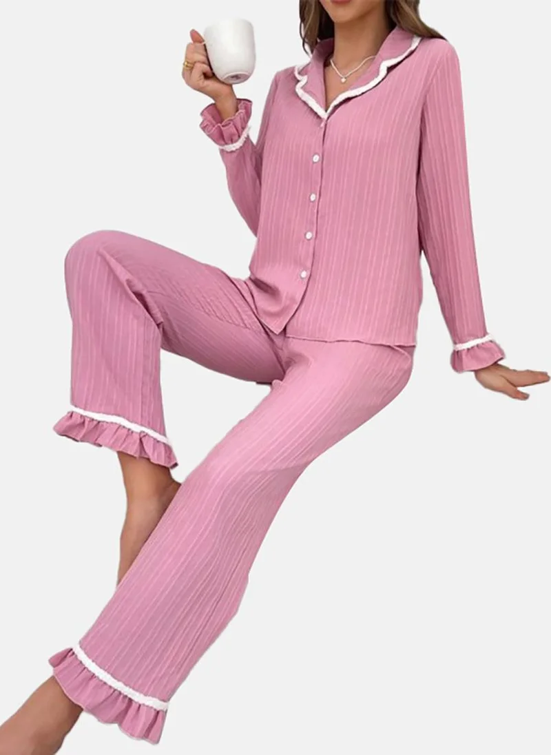 يونيكي Purple Solid Pyjamas & Shirt