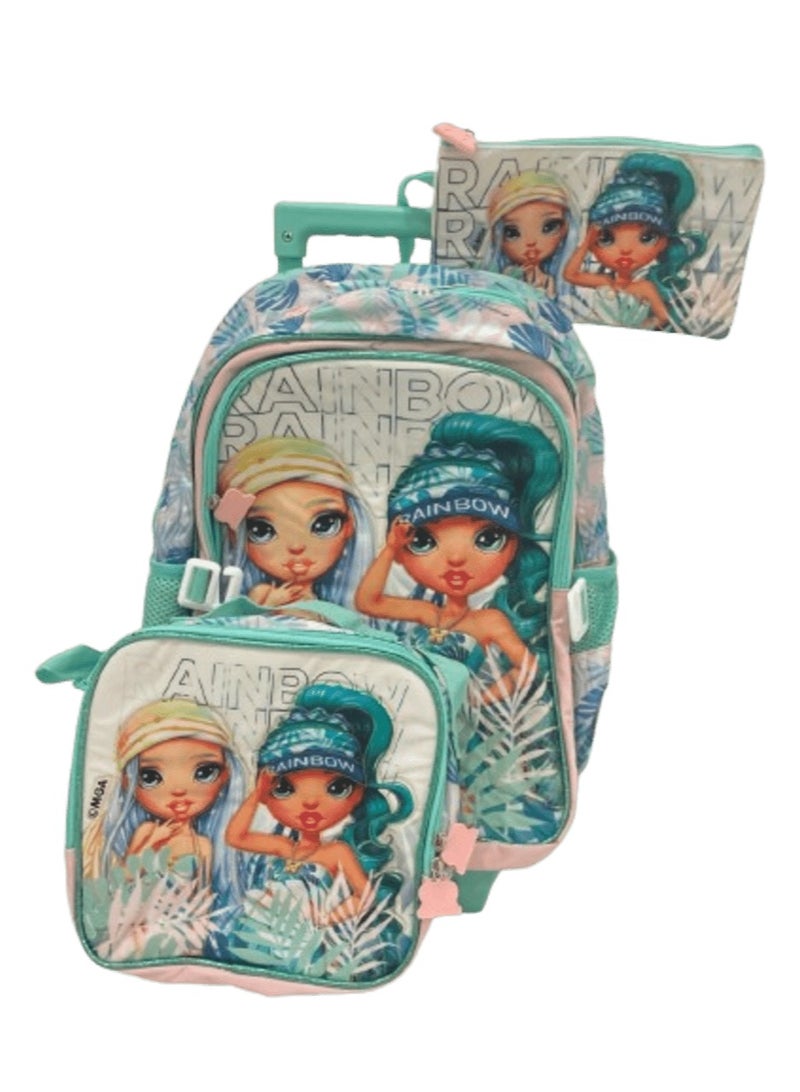 Rainbow High - School Bag - 16" Trolley Bag with Lunch Box and Pencil Case - Image 1