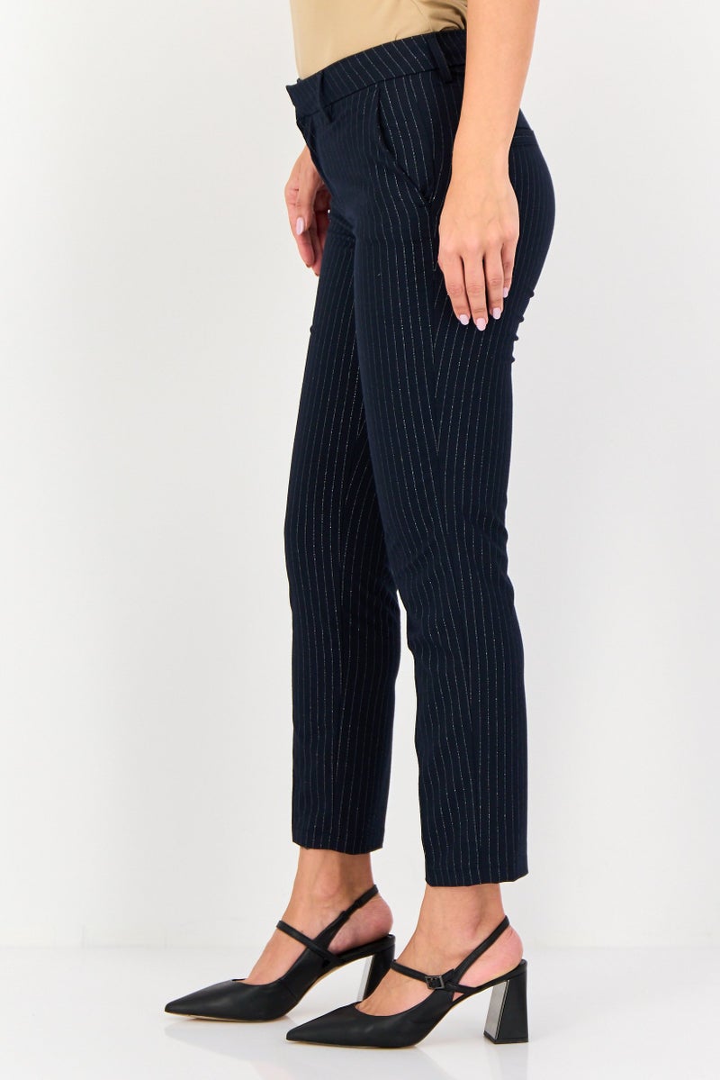 Reiko Women Cigarette Fit Stripe Straight Leg Pants, Multicolor - Image 4