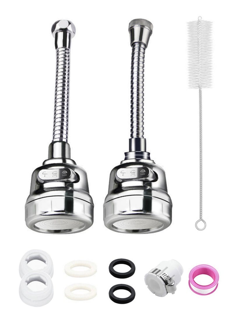 Syarme Faucet Extender, Faucet Sprayer Attachment 2 Pcs Kitchen Splash Filter Faucet, with 360 Degrees Moldable Sink Spray Tap, Flex Faucet Aerator, Universal Connector and Cleaning Brush  - Image 1