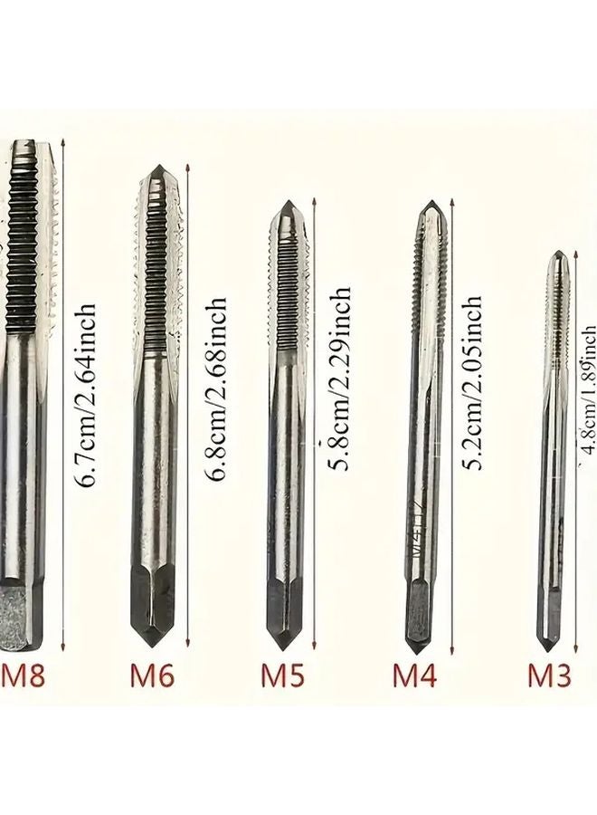 5pcs Stainless Steel Tap And Die Set Metric M3 M8 For Metalworking Repair - Image 3
