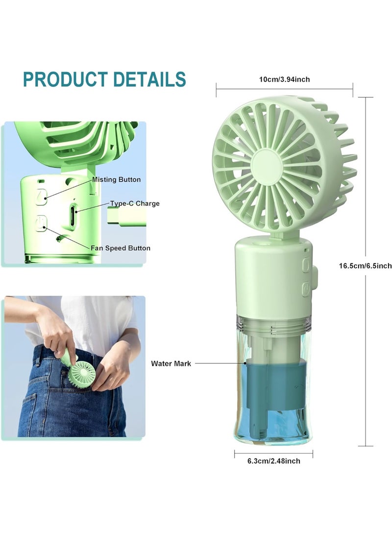 general Handheld Misting Fan，Rechargeable Battery Operated ，Portable 4 Speeds & 55ml 360° Swiveling Personal Fan for Travel Camping Outdoor (Pink) - Image 3