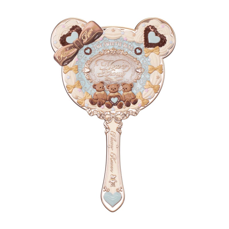 Flower Knows The Sweetie Bear Hand MirrorVintage Portable Handheld MirrorFancy Pretty Princess Mirror with Long HandleGift for GirlsMinty Blue - Image 2