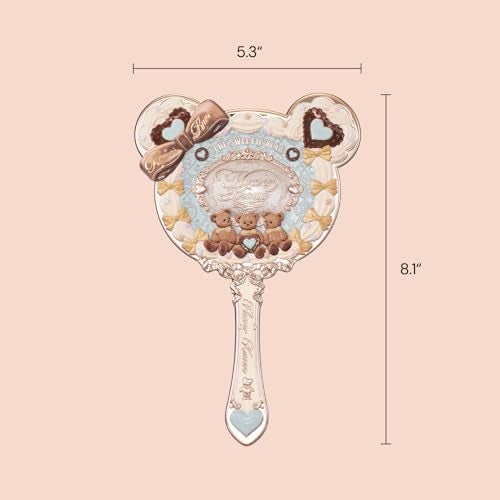 Flower Knows The Sweetie Bear Hand MirrorVintage Portable Handheld MirrorFancy Pretty Princess Mirror with Long HandleGift for GirlsMinty Blue - Image 3