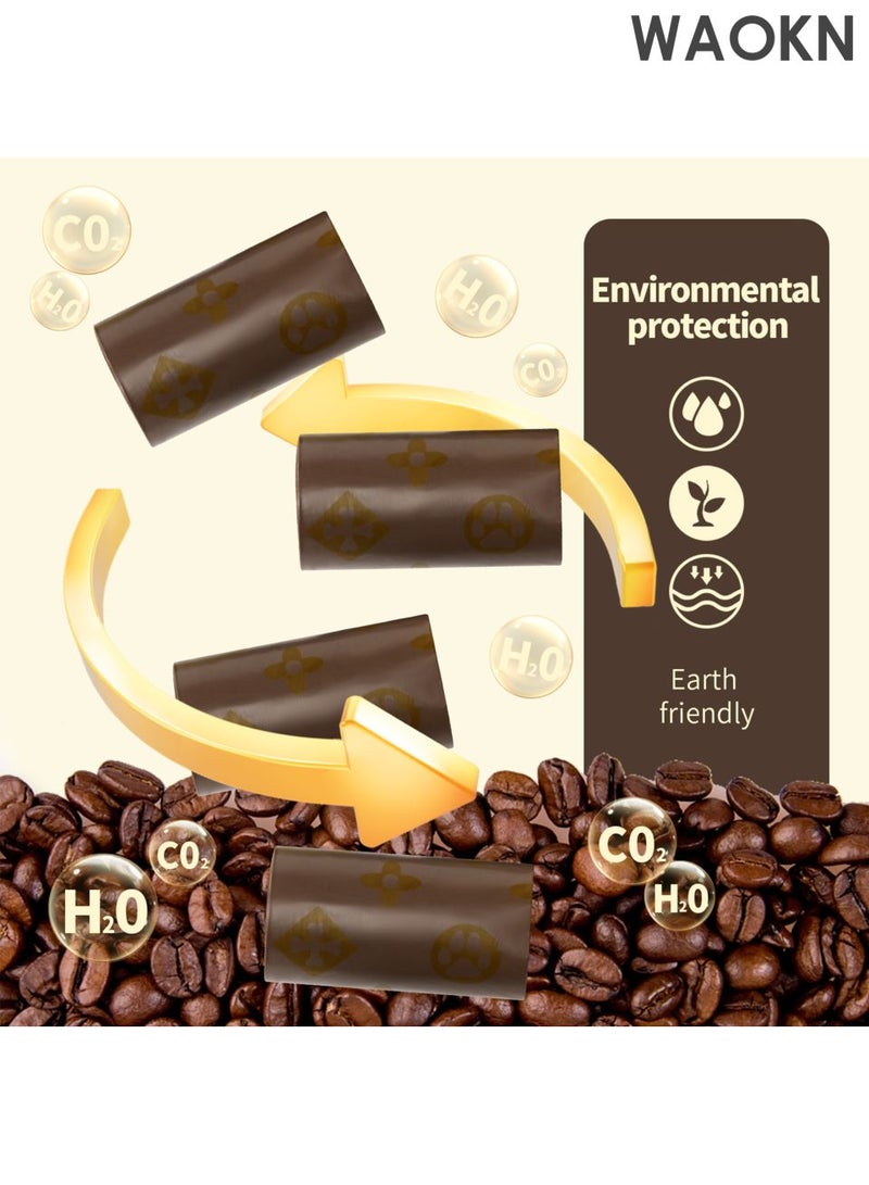 WAOKN 18 Rolls Disposable Diaper Bag Refills , Coffee Scented Waste Bags , Leak Proof, Extra Thick and Large, Biodegradable Baby Diaper Bag ,With reminder stickers , Soft and tough , pet waste bags ,270 Count . - Image 2
